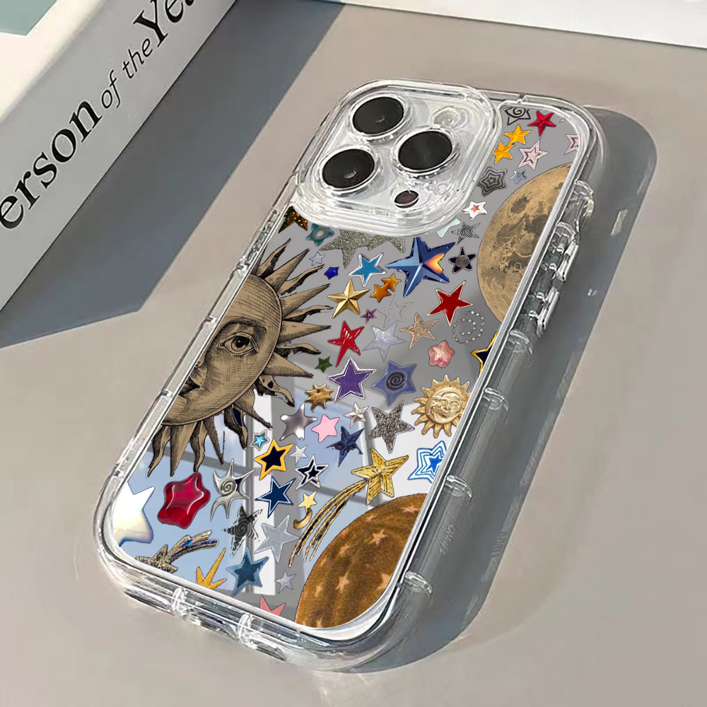 Phone Cases Expensive - Casing Ponsel Cermin Berkilau Emas Celestial