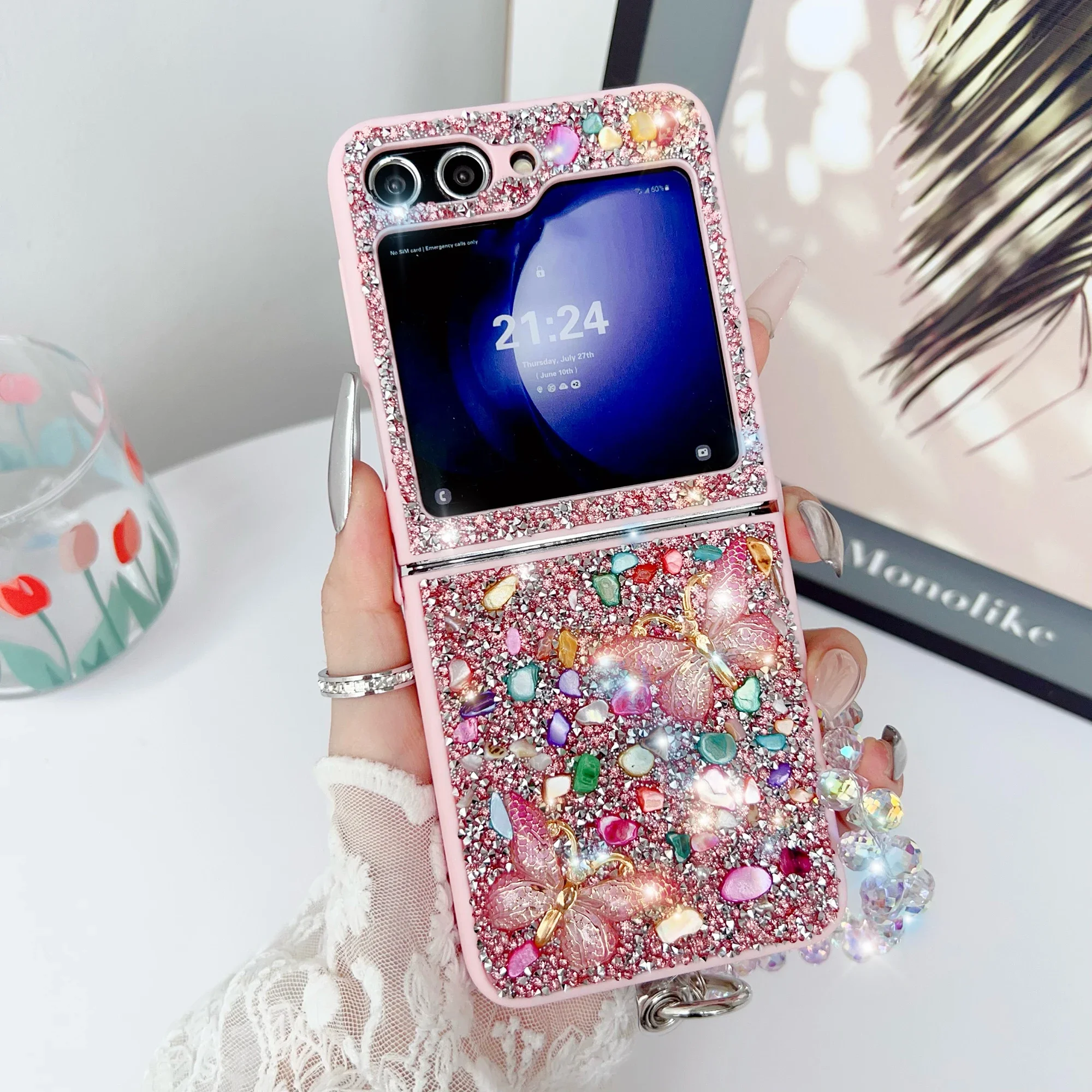 Phone Cases Z Flip 5 - Casing Ponsel Glitter Mewah untuk Samsung