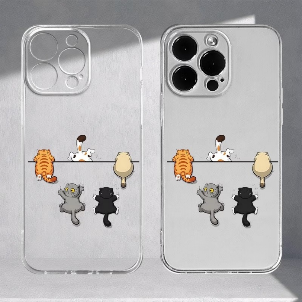 Phone Cases Transparent - Casing HP Motif Lima Kucing Lucu