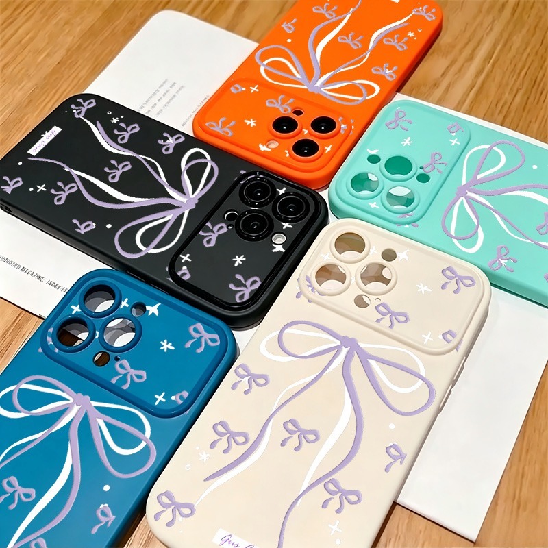 Phone Cases Purple - Casing Ponsel Motif Doodle Bintang Pita