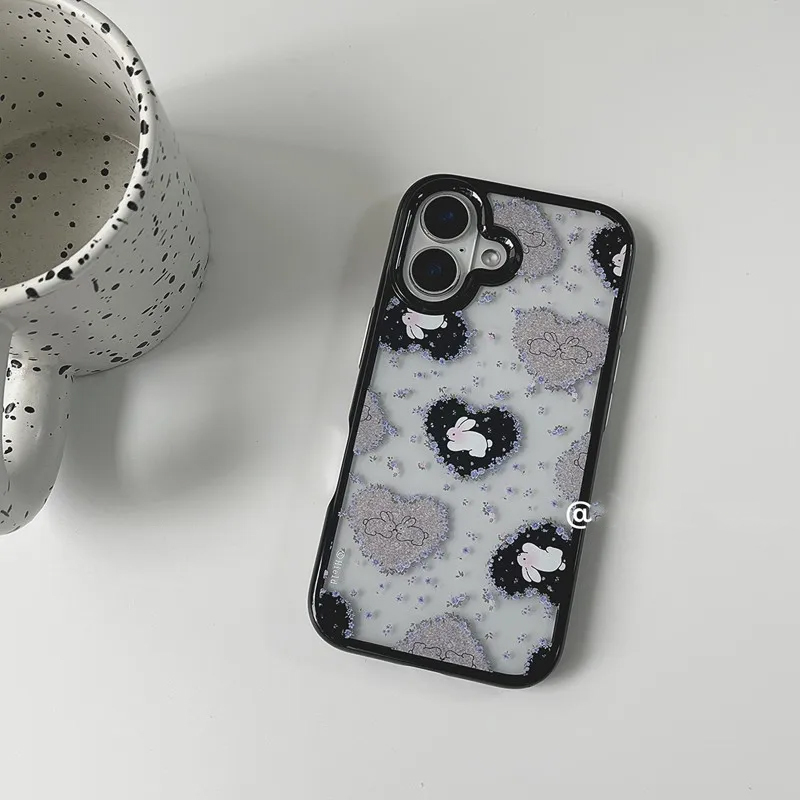 Phone Cases Purple - Casing HP Akrilik Motif Kelinci Bunga
