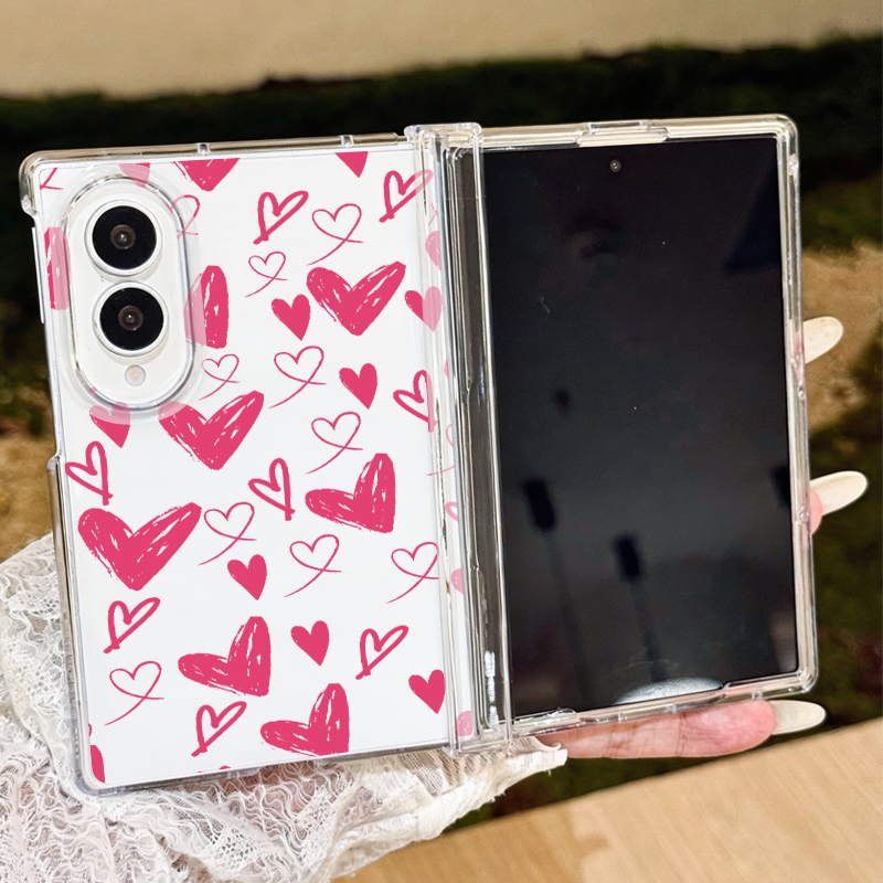 Phone Cases Z Fold 7 - Casing Ponsel Motif Hati Lucu Untuk