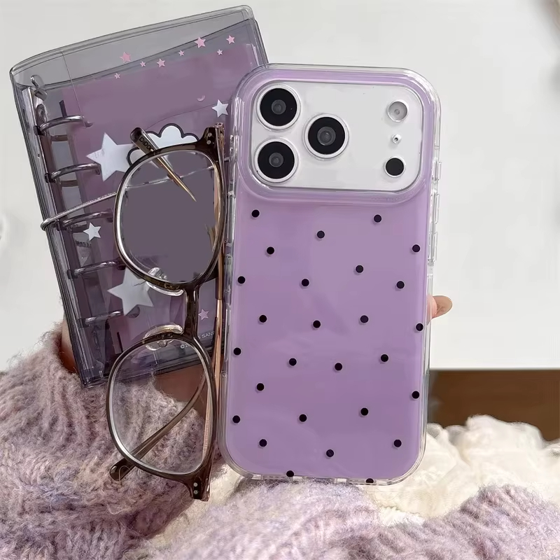 Phone Cases Purple - Casing Ponsel Minimalis Gaya Ins Motif