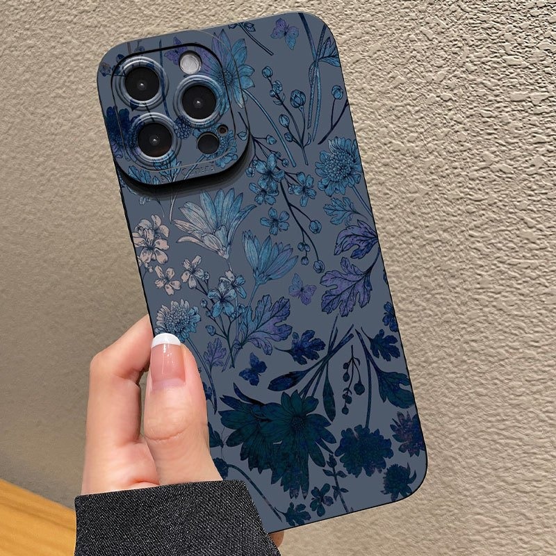 Casing Ponsel Motif Bunga Biru - Phone Cases Purple ulasan dan harga