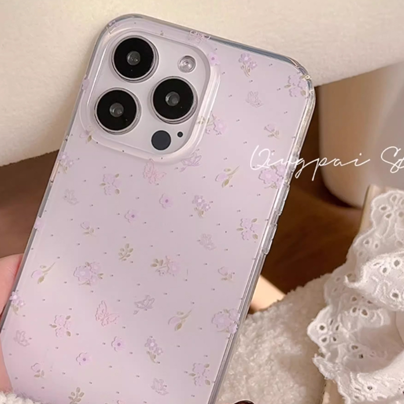 Casing HP Korea Motif Bunga Un - Phone Cases Purple ulasan dan harga